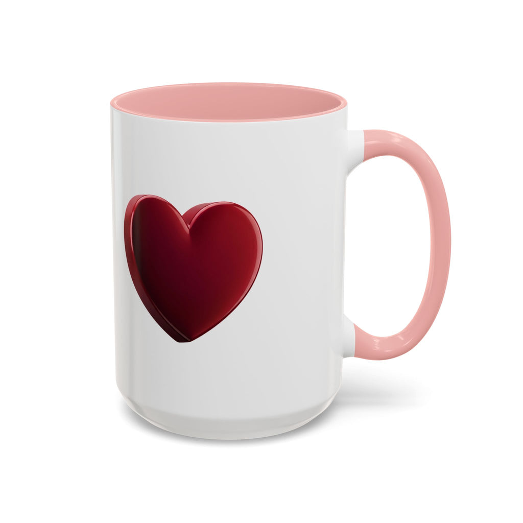 Heart Accent Coffee Mug – Red 3D Heart Design, Valentine’s Day Gift