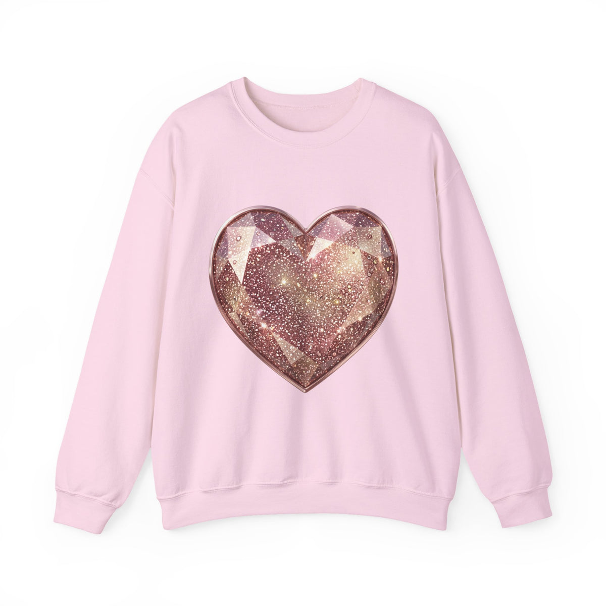 Glitter Gem Heart Sweatshirt — Sparkling Pink Heart Crewneck