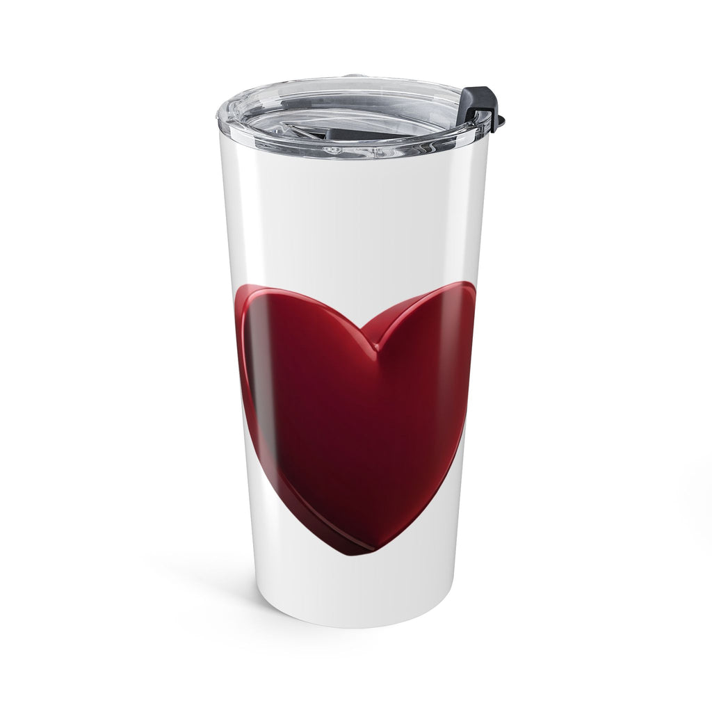 20oz Stainless Tumbler with Red Heart Cutout Design