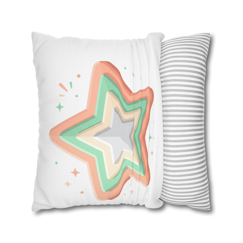 Star Shape Spun Polyester Square Pillowcase