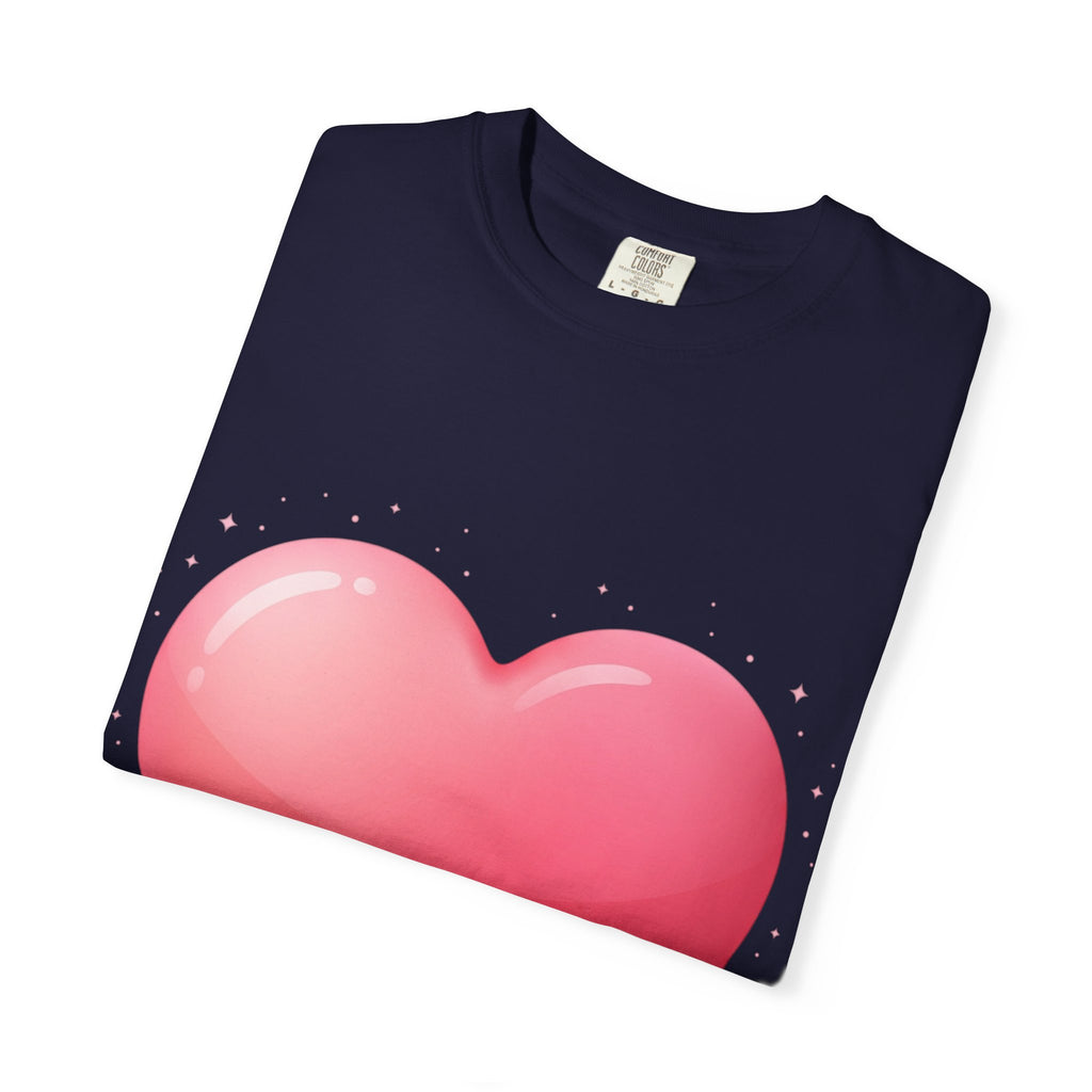 Pink Heart Unisex Garment-Dyed T-shirt