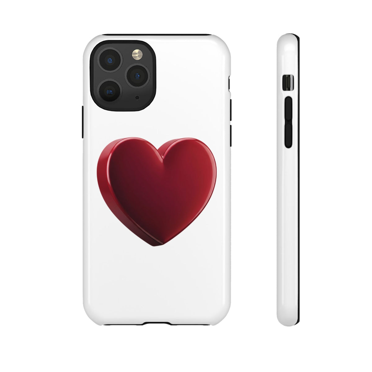 Heart Tough Phone Case - Red 3D Heart Protective Phone Case