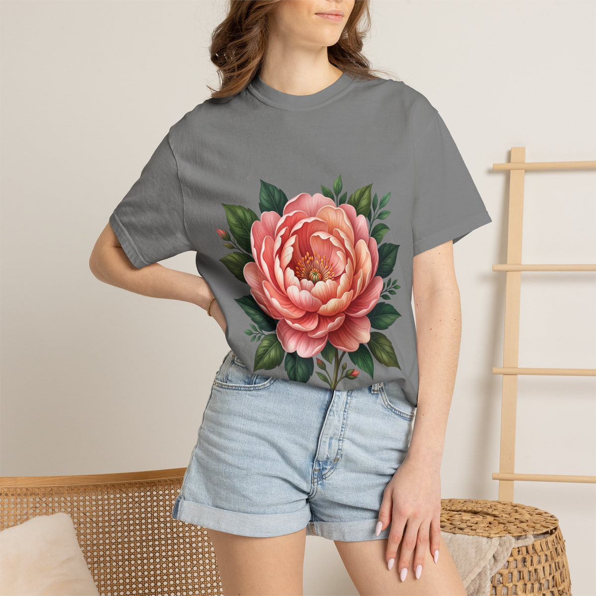 Peony Bloom T-Shirt — Vintage Floral Graphic Tee