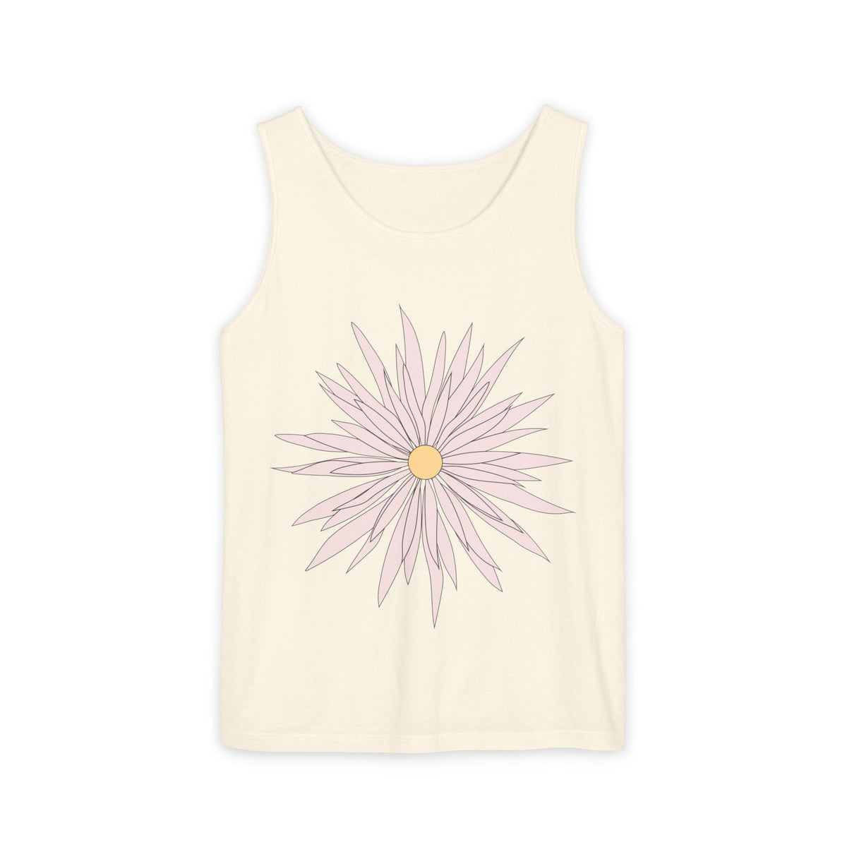 Dainty Pink Daisy Tank Top — Floral Graphic Summer Tank