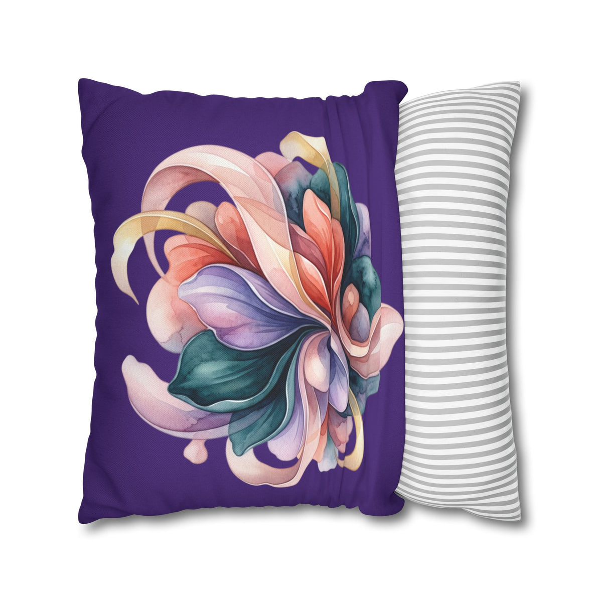 Floral Swirl Decorative Pillowcase — Abstract Blossom Accent for Living Room & Bedroom