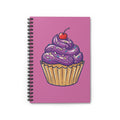 Cupcake Spiral Notebook — Purple Frosting Cherry Journal