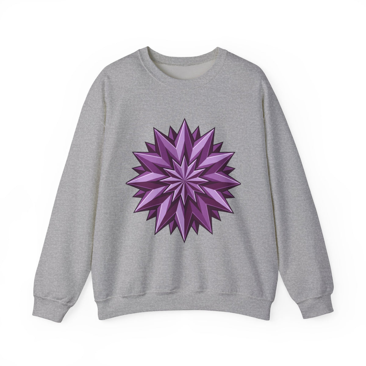 Purple Geometric Starburst Crewneck Sweatshirt