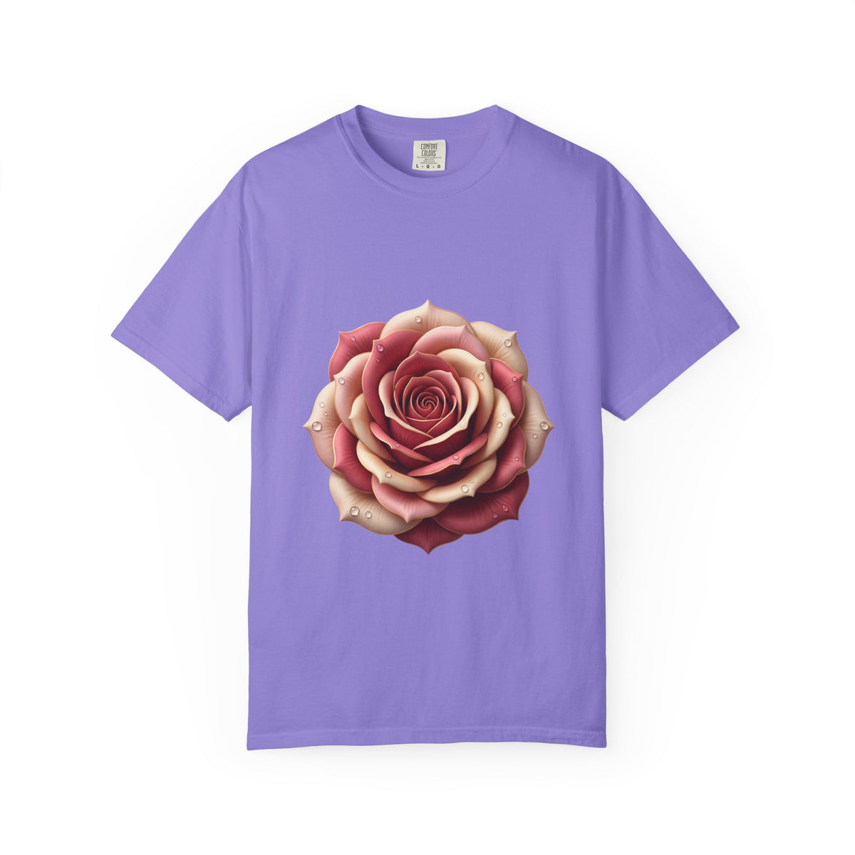 Rose Bloom Graphic T-Shirt — Realistic Pink Rose Floral Tee