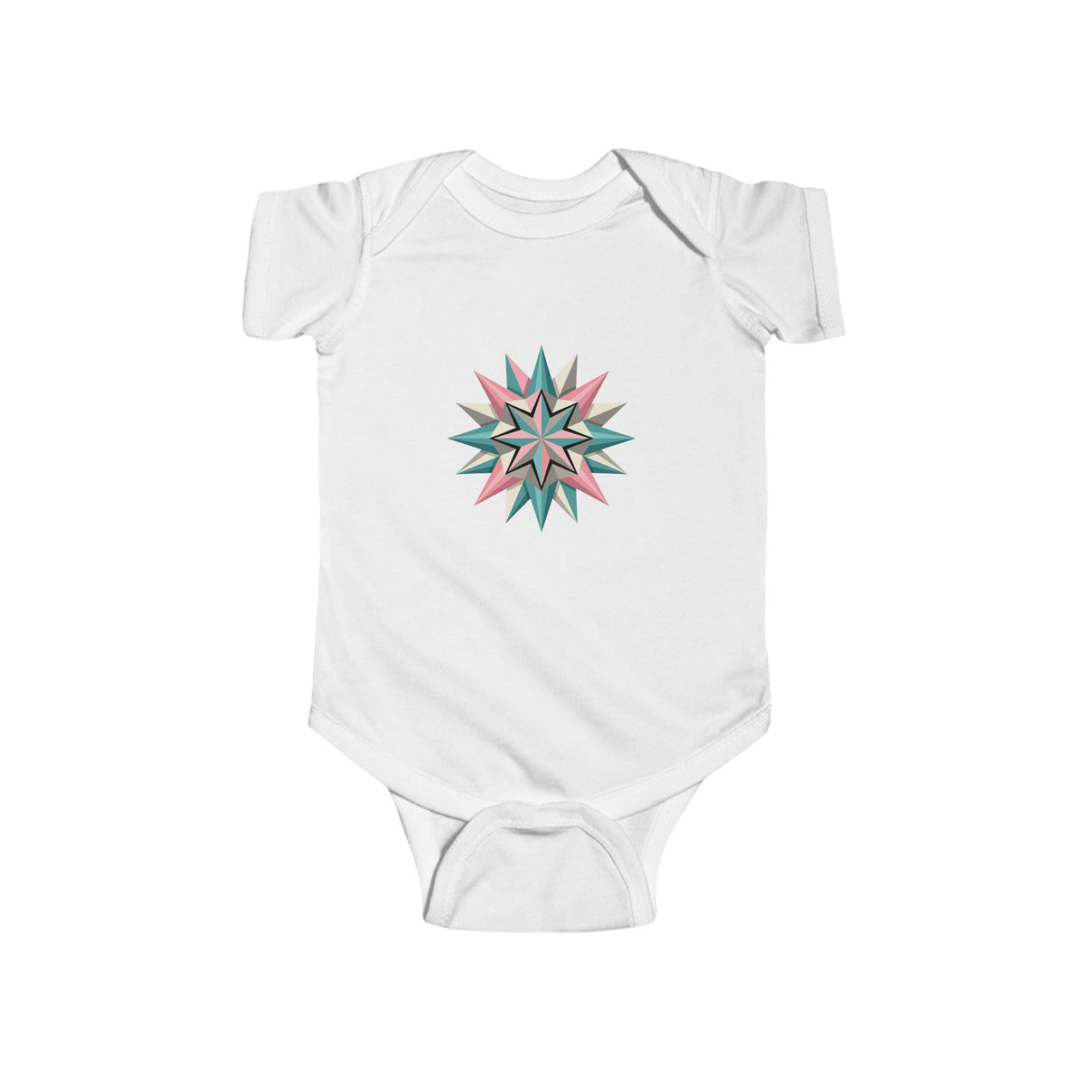 Starburst Mandala Infant Bodysuit — Pastel Compass Baby Onesie