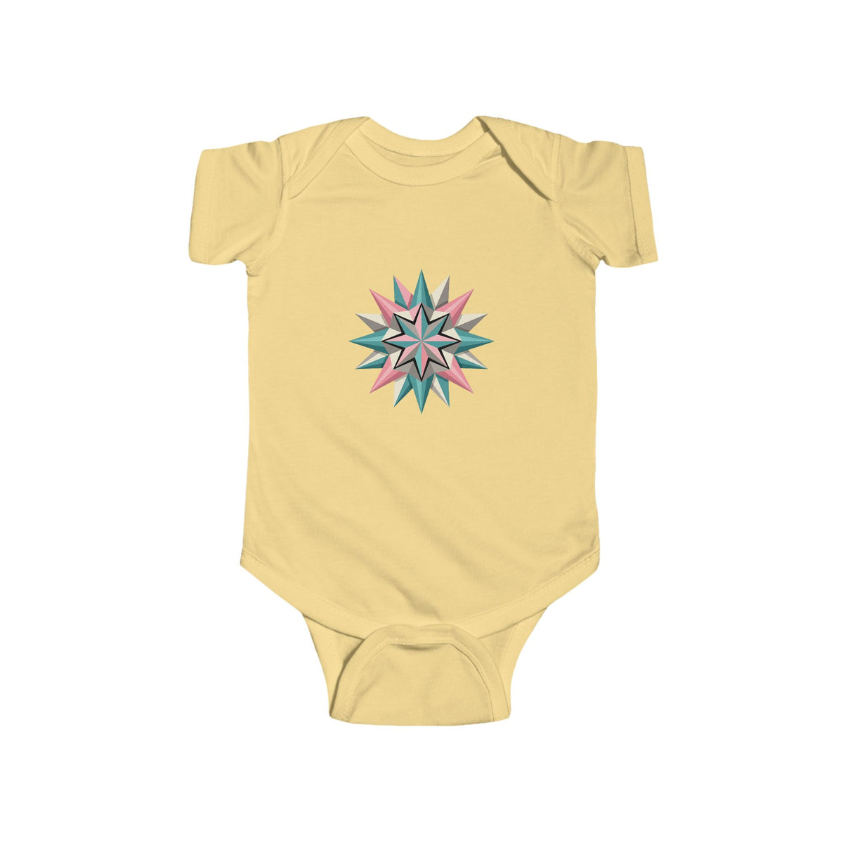 Starburst Mandala Infant Bodysuit — Pastel Compass Baby Onesie