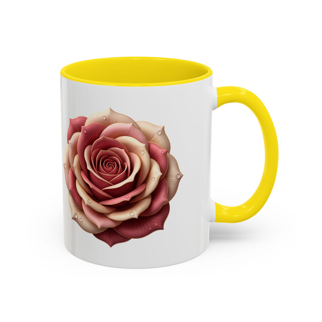 Rose Waterdrop Accent Coffee Mug — Floral 11/15oz