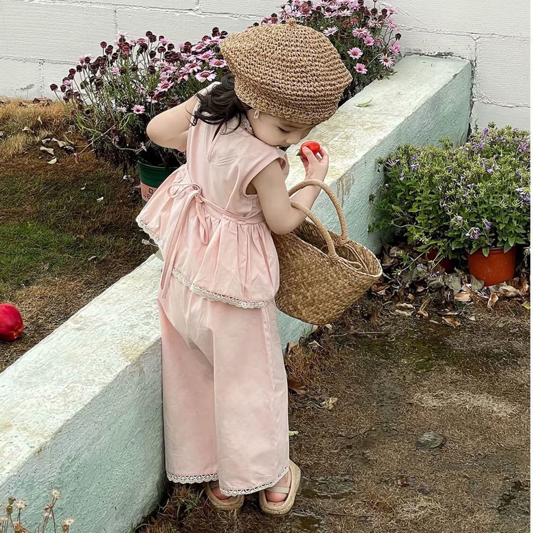 Cute Pink Two-Piece Set for Girls