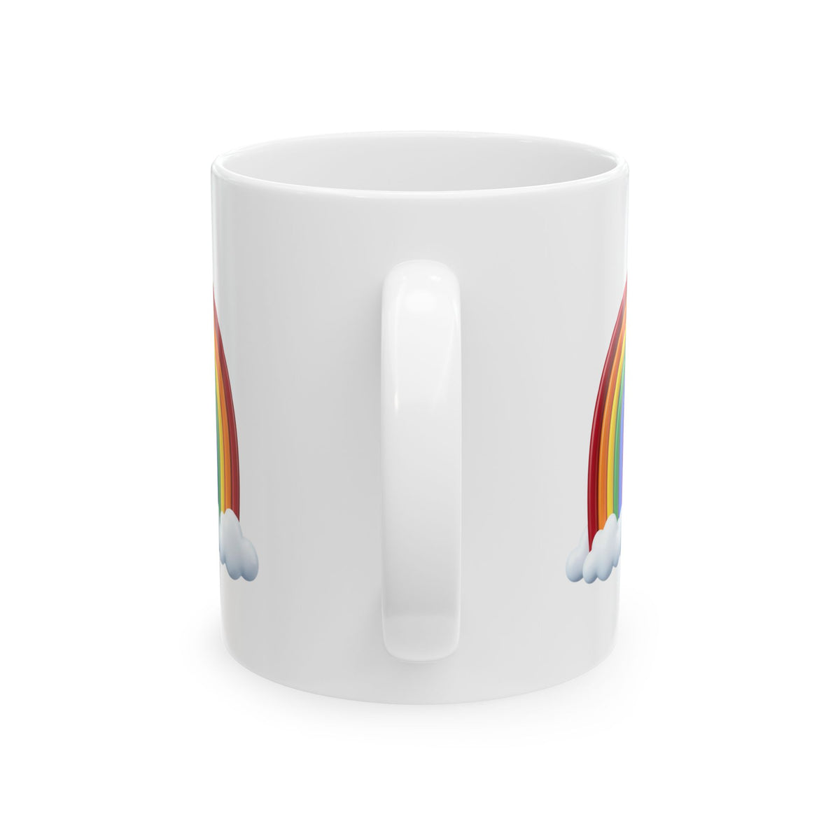 Rainbow Clouds Ceramic Mug — Colorful Coffee Cup (11oz, 15oz)