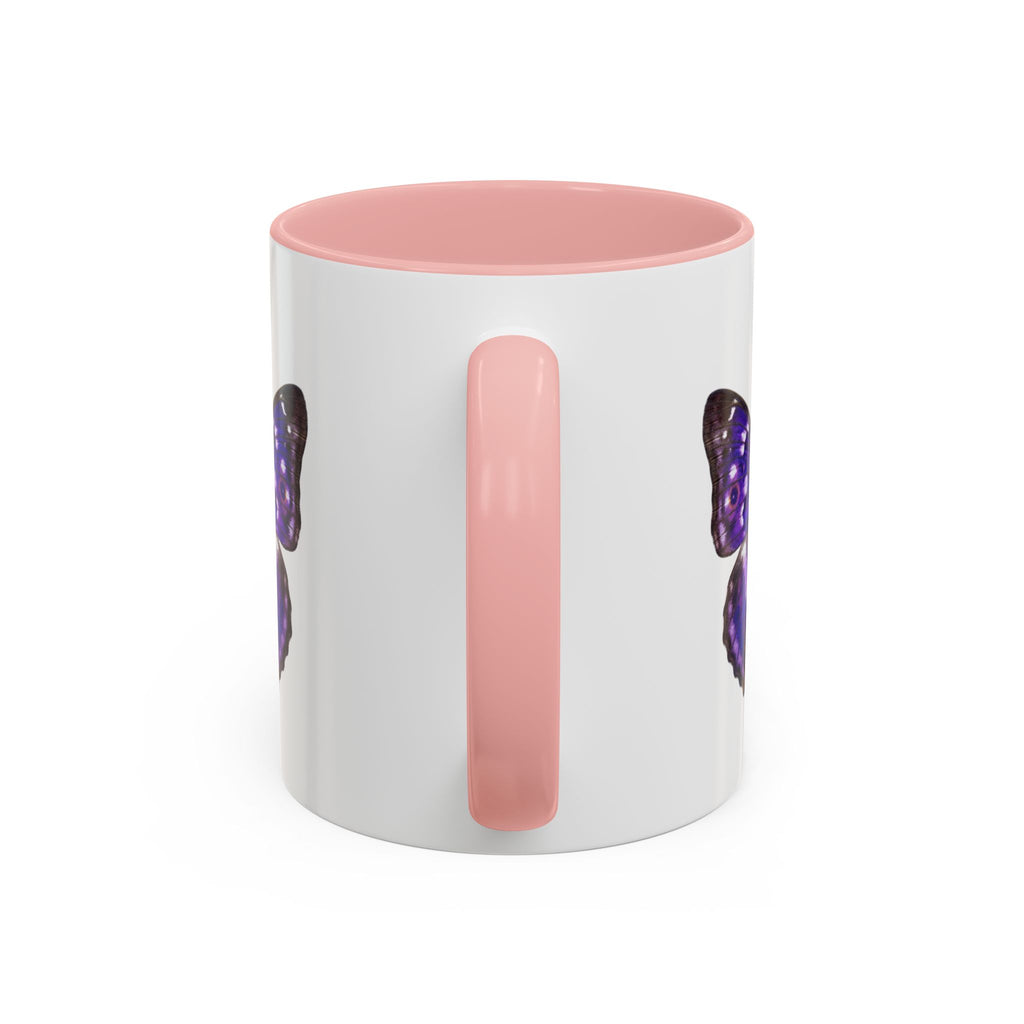 Purple Butterfly Accent Coffee Mug – Elegant Floral Butterfly Ceramic Cup