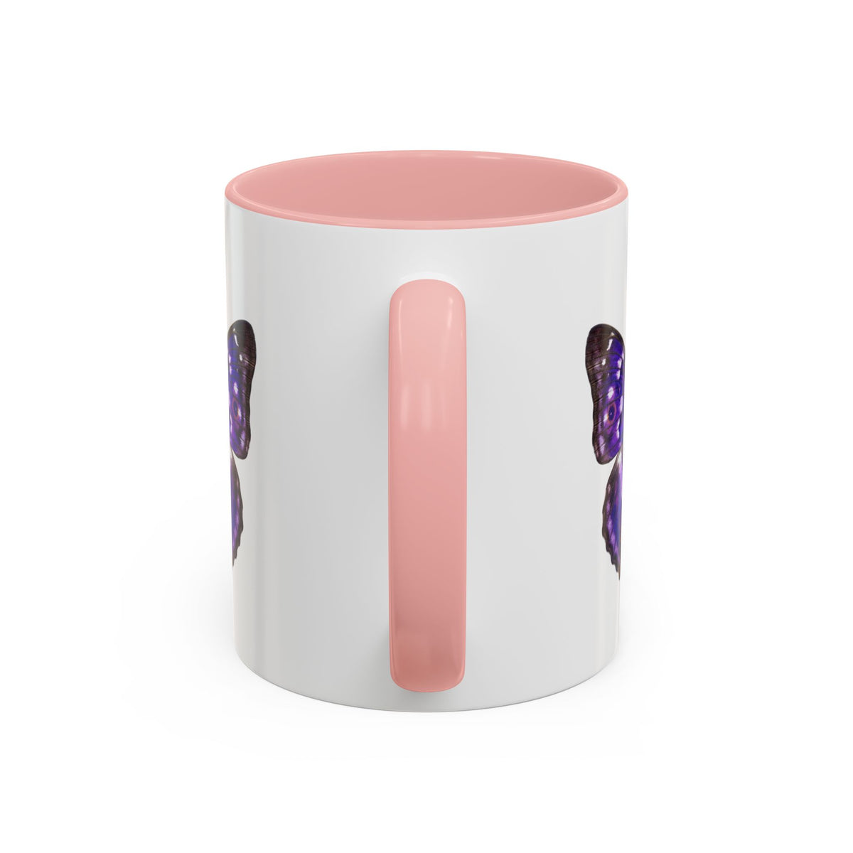 Purple Butterfly Accent Coffee Mug – Elegant Floral Butterfly Ceramic Cup