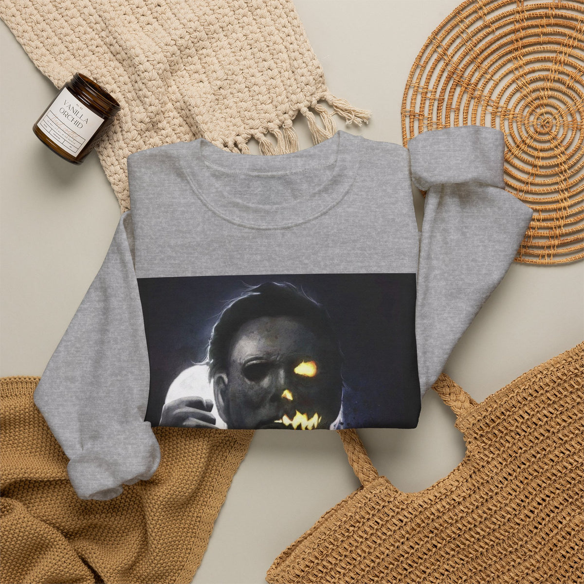 Halloween Michael Myers Mask Crewneck Sweatshirt