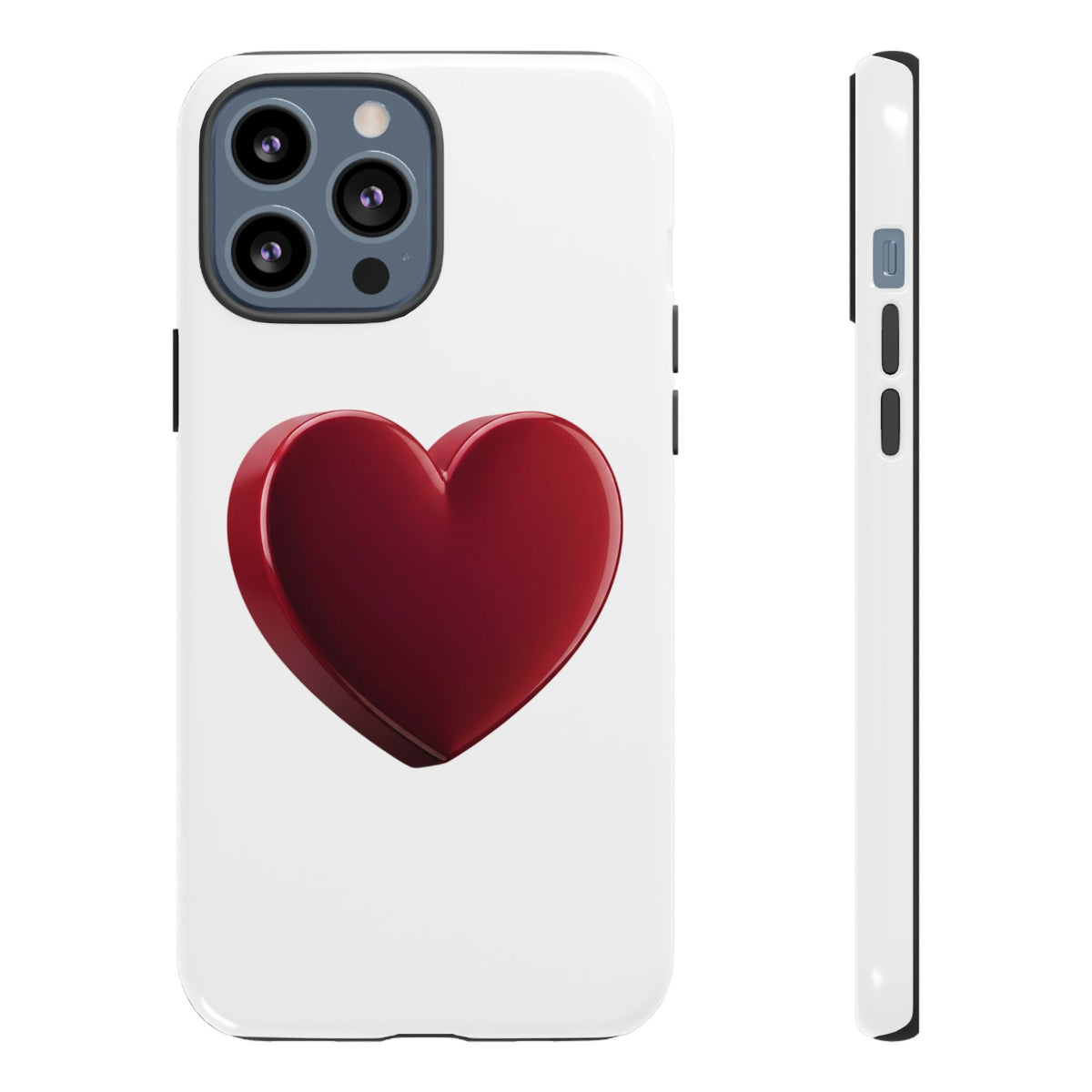 Heart Tough Phone Case - Red 3D Heart Protective Phone Case