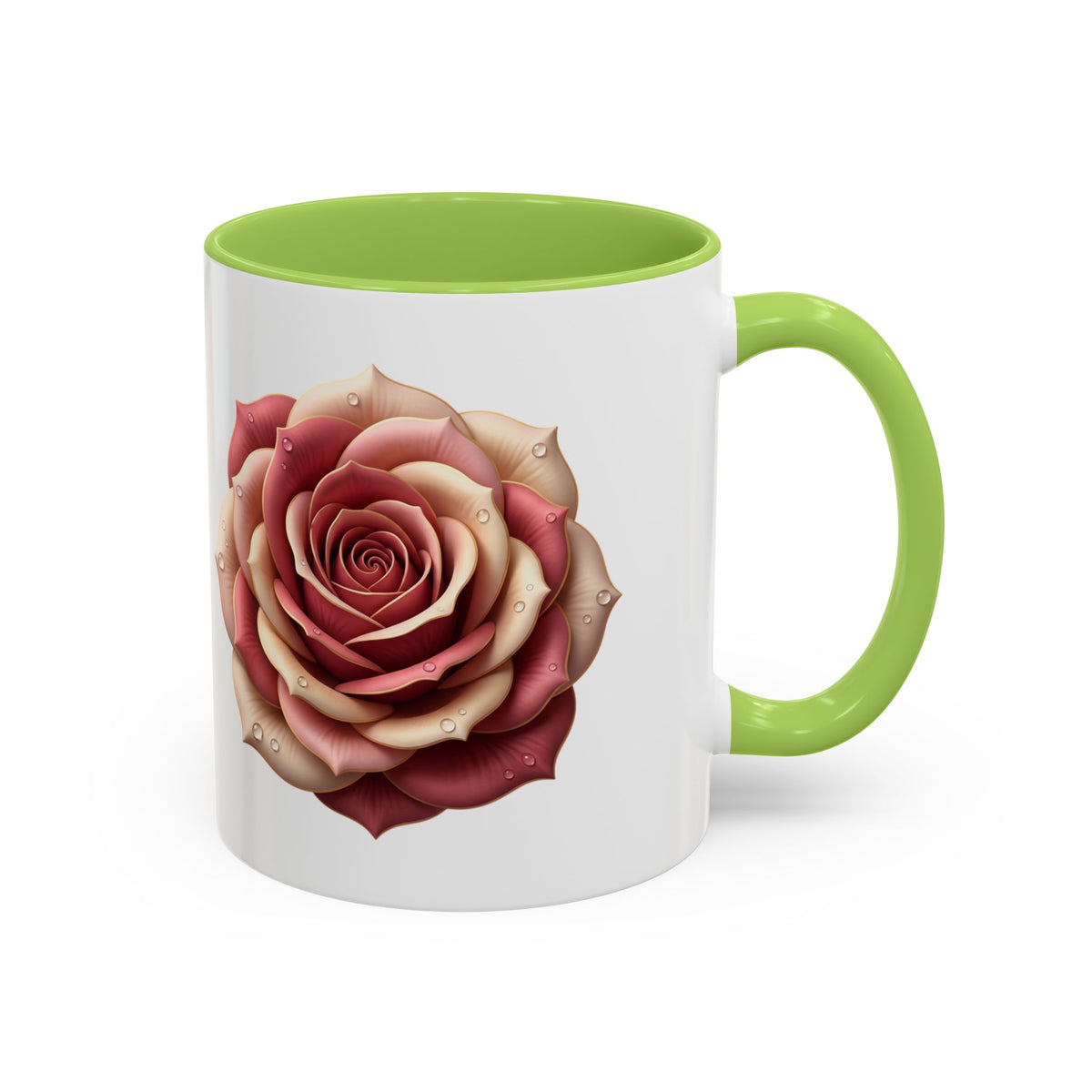 Rose Waterdrop Accent Coffee Mug — Floral 11/15oz