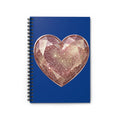 Glitter Gem Heart Spiral Notebook – Ruled Journal for Notes & Gifts- Navy