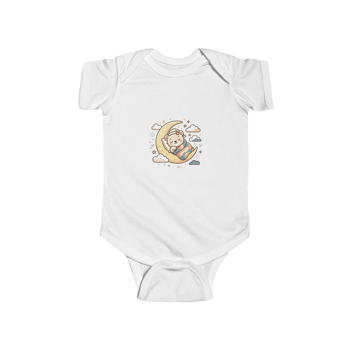 Baby Moon & Bear Bodysuit – Cute Nursery Sleepytime Graphic Infant One-Piece