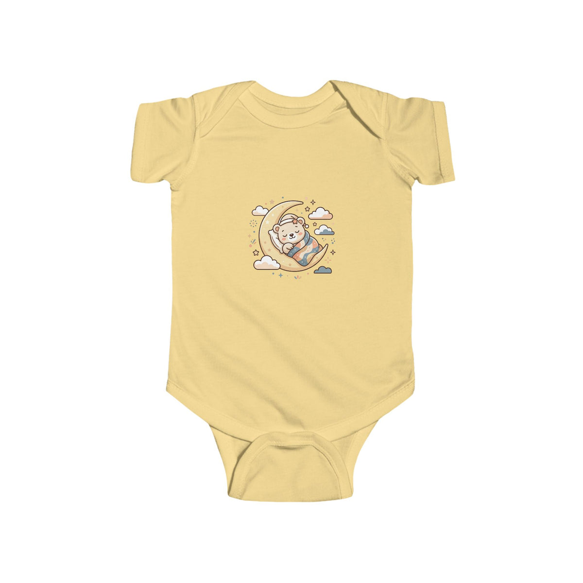 Baby Moon & Bear Bodysuit – Cute Nursery Sleepytime Graphic Infant One-Piece