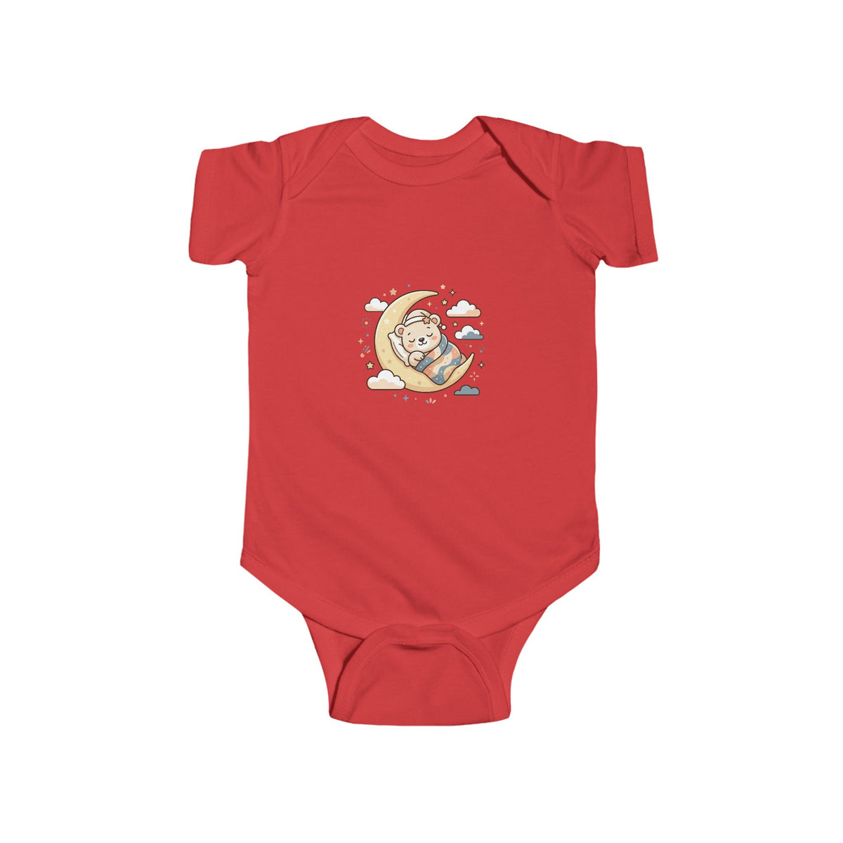 Baby Moon & Bear Bodysuit – Cute Nursery Sleepytime Graphic Infant One-Piece