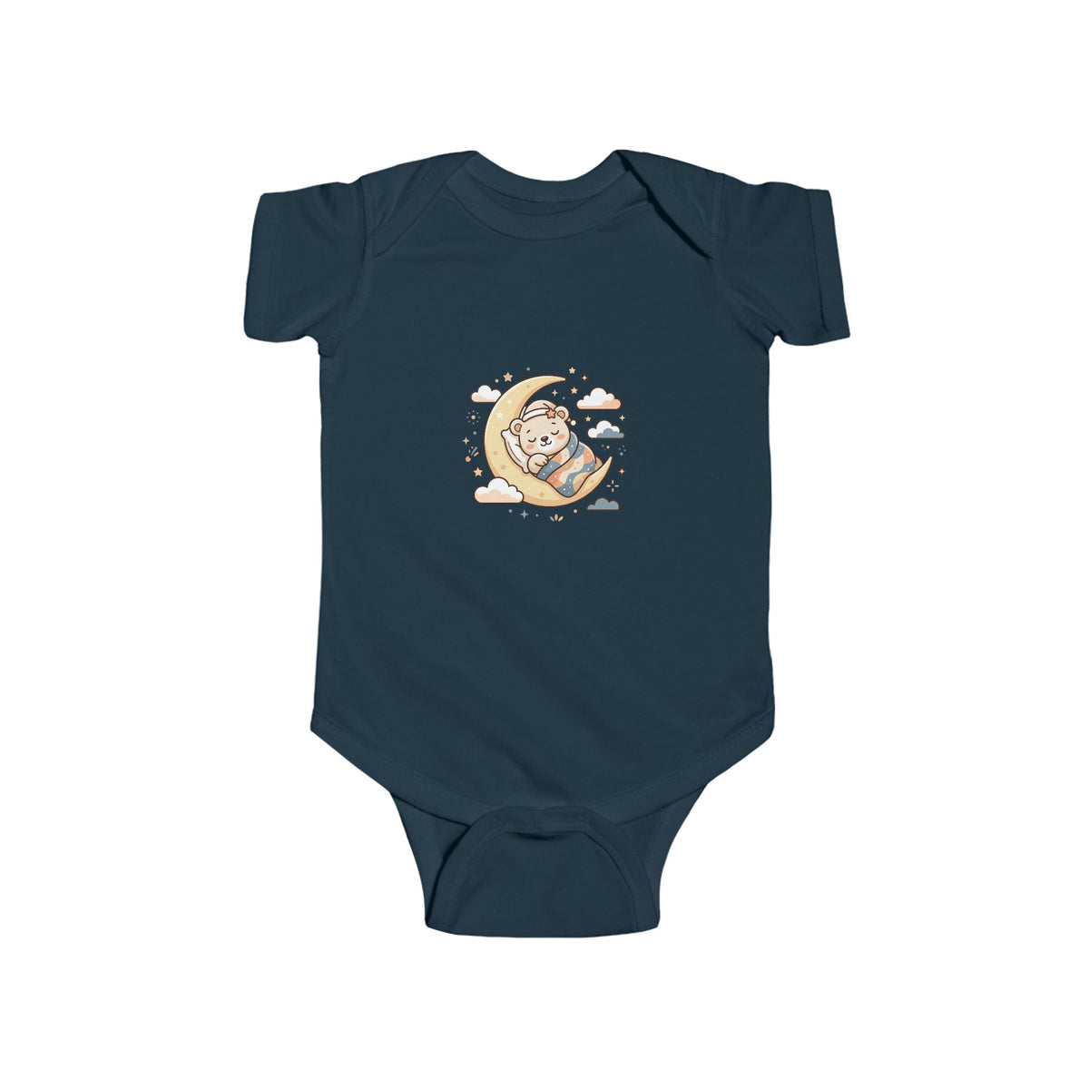Baby Moon & Bear Bodysuit – Cute Nursery Sleepytime Graphic Infant One-Piece