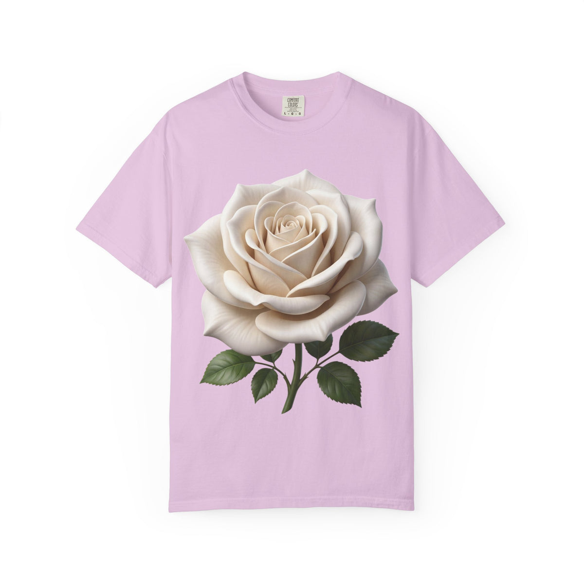 White Rose T-Shirt — Realistic Vintage Floral Tee