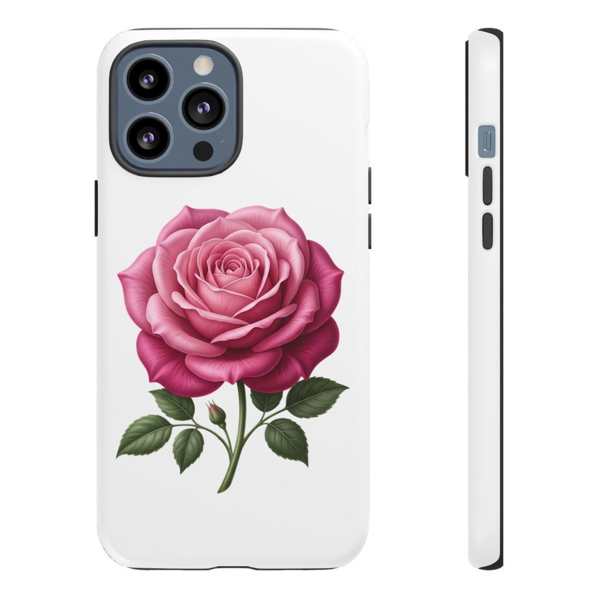 Pink Rose Tough Phone Case — Floral Protective iPhone Cover