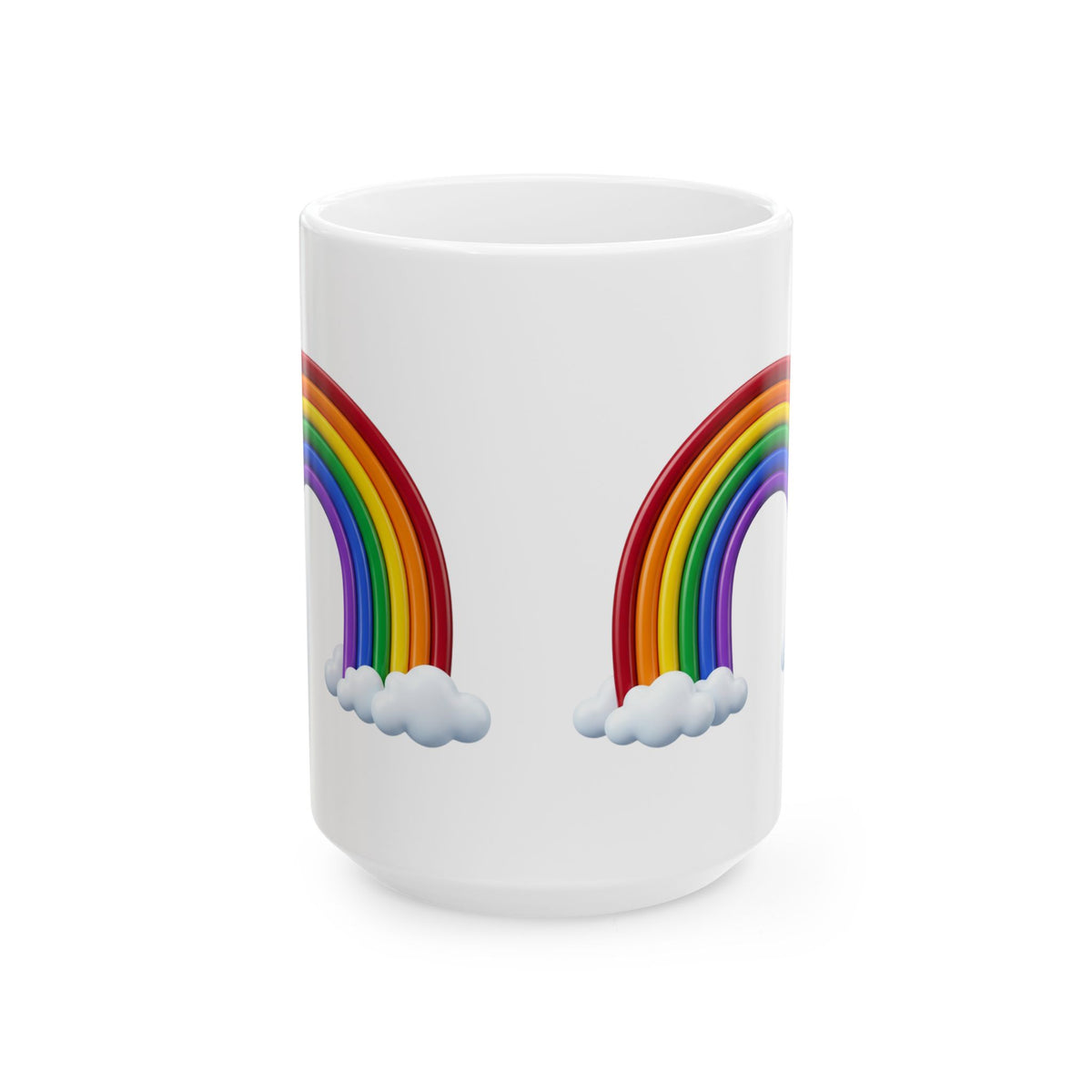 Rainbow Clouds Ceramic Mug — Colorful Coffee Cup (11oz, 15oz)