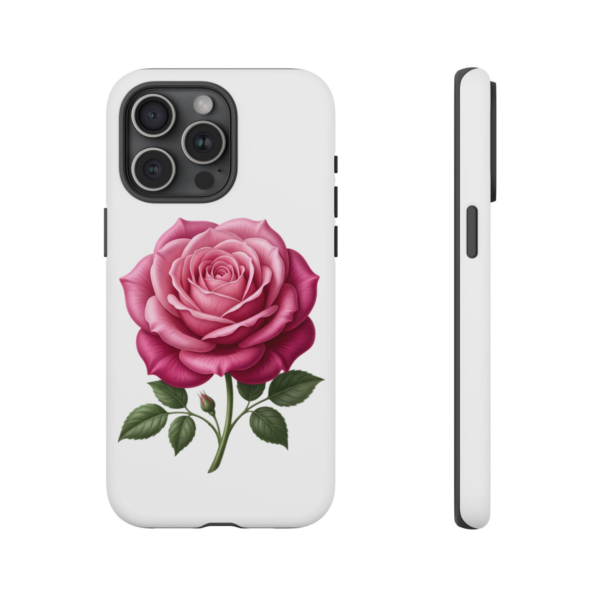 Pink Rose Tough Phone Case — Floral Protective iPhone Cover