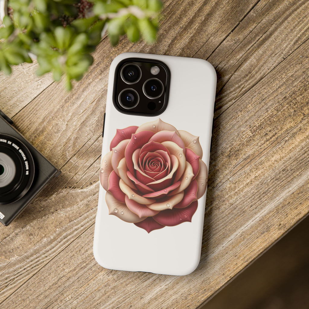 Rose Waterdrop Tough Phone Case — Protective Floral iPhone Cover