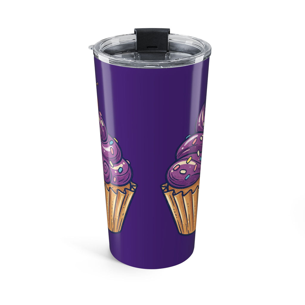 20oz Purple Cupcake Tumbler Dark Purple — Insulated Travel Cup with Cute Dessert Design