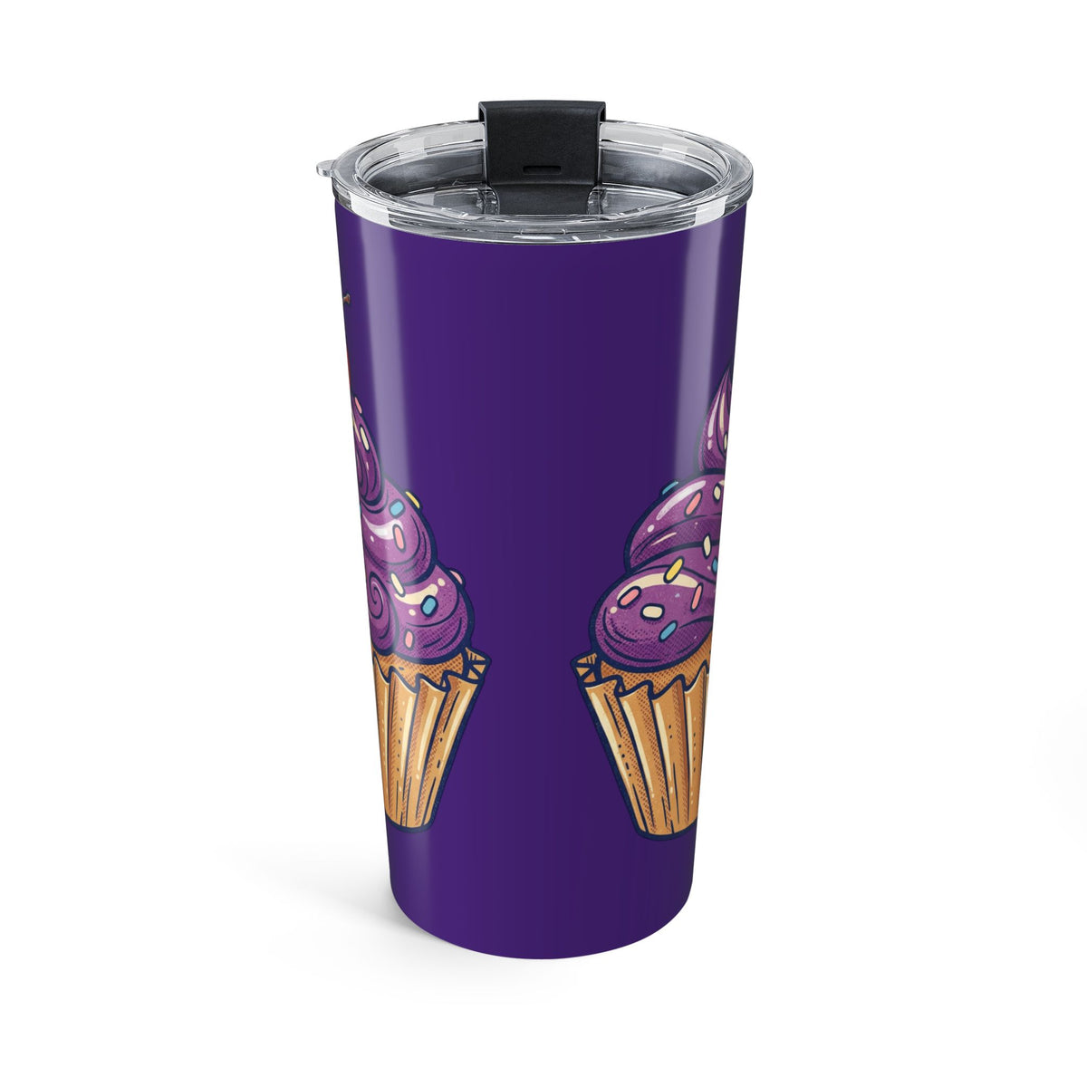 20oz Purple Cupcake Tumbler Dark Purple — Insulated Travel Cup with Cute Dessert Design
