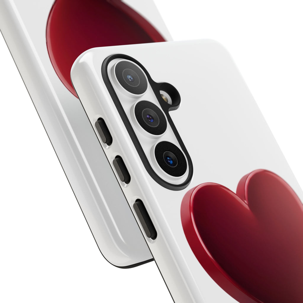 Heart Tough Phone Case - Red 3D Heart Protective Phone Case