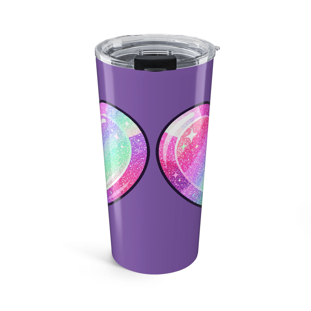 Pastel Glitter Heart Tumbler 20oz- Light Purple
