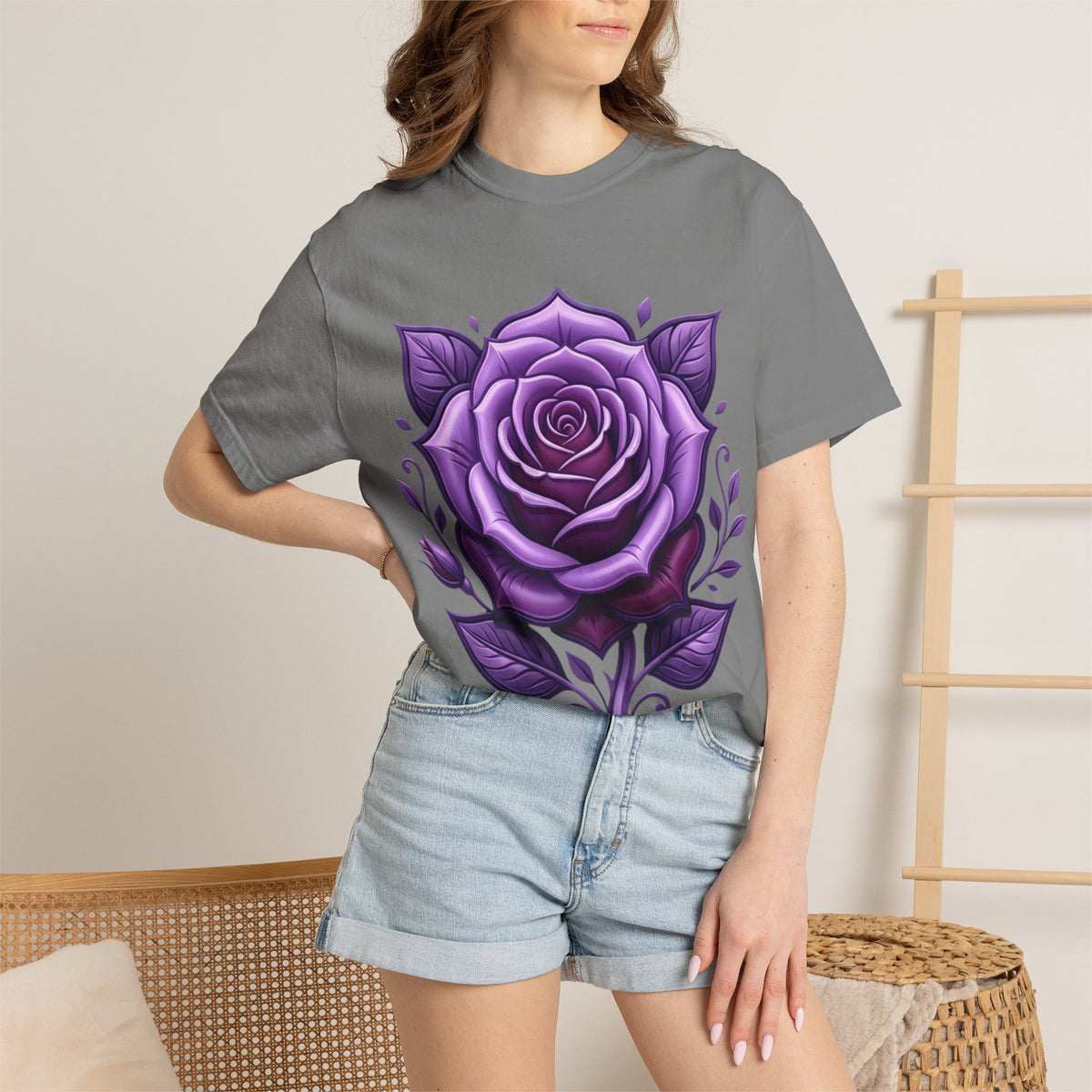 Purple Rose Graphic T-Shirt
