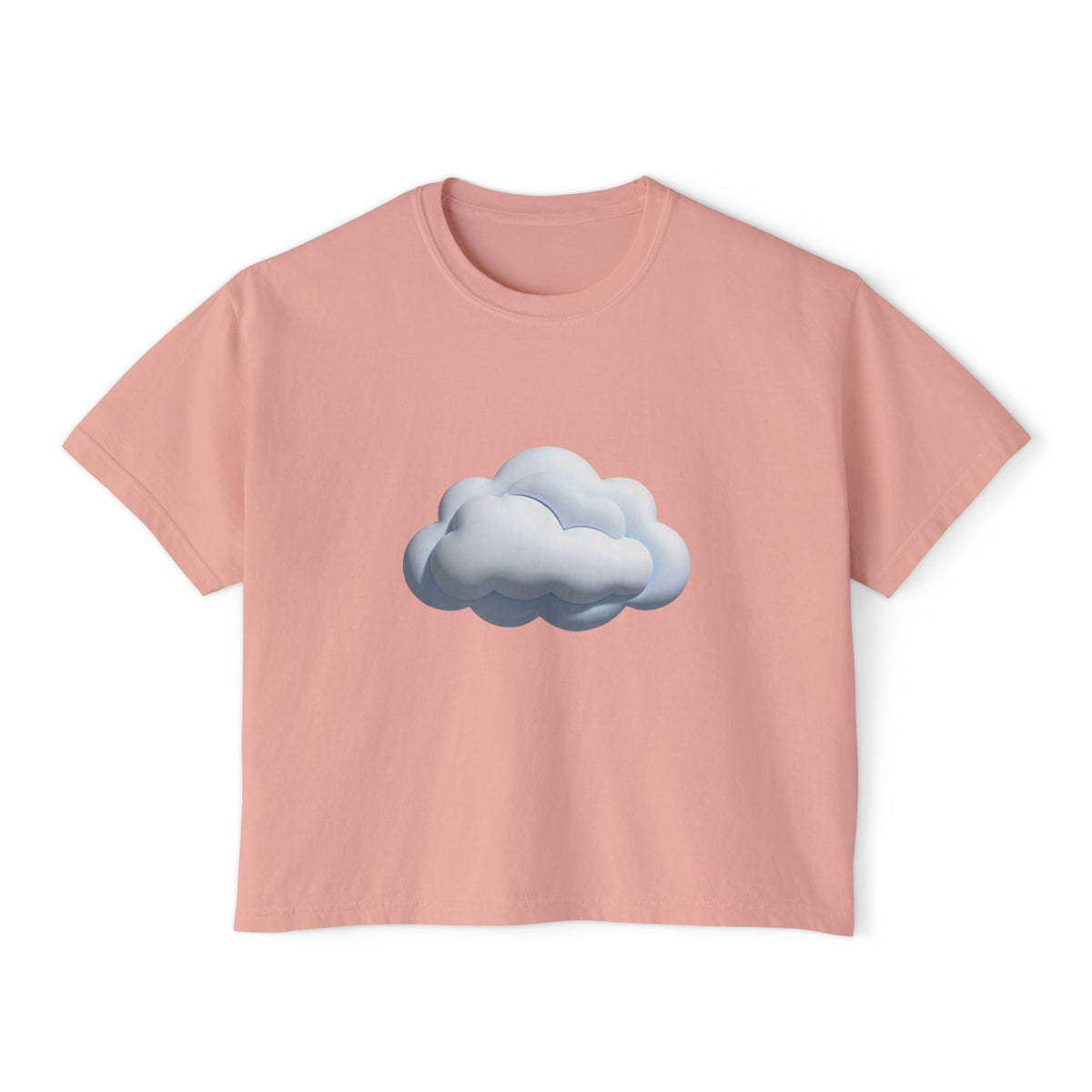 Cloud Graphic Boxy Tee — Minimal Cloud Illustration Women’s Cropped T-Shirt