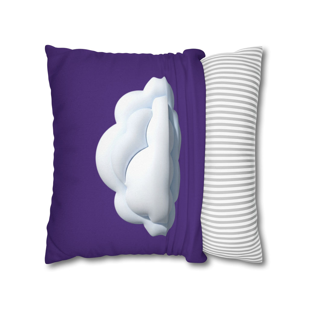 Cloud Graphic Pillowcase - Dark Purple Whimsical Decorative Throw Pillow Cover