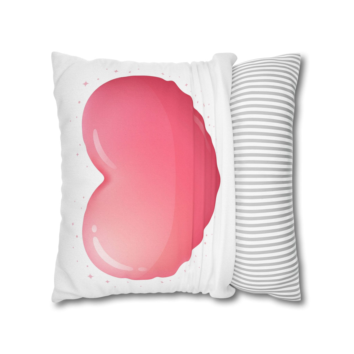 Pink Heart Spun Polyester Square Pillowcase