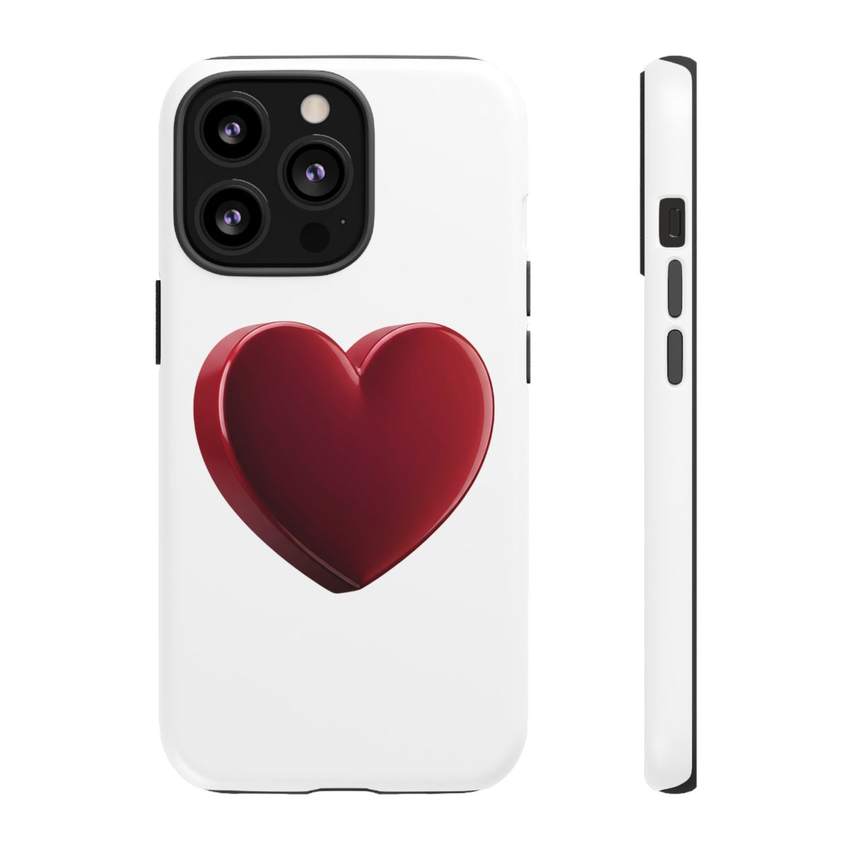 Heart Tough Phone Case - Red 3D Heart Protective Phone Case