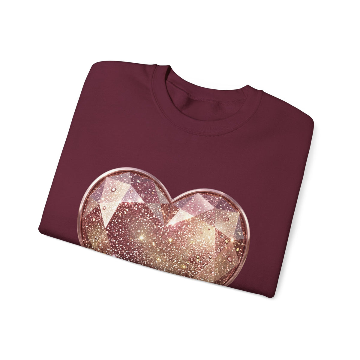 Glitter Gem Heart Sweatshirt — Sparkling Pink Heart Crewneck