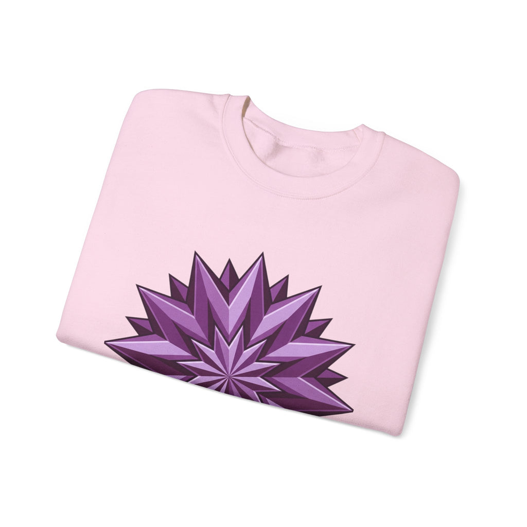 Purple Geometric Starburst Crewneck Sweatshirt