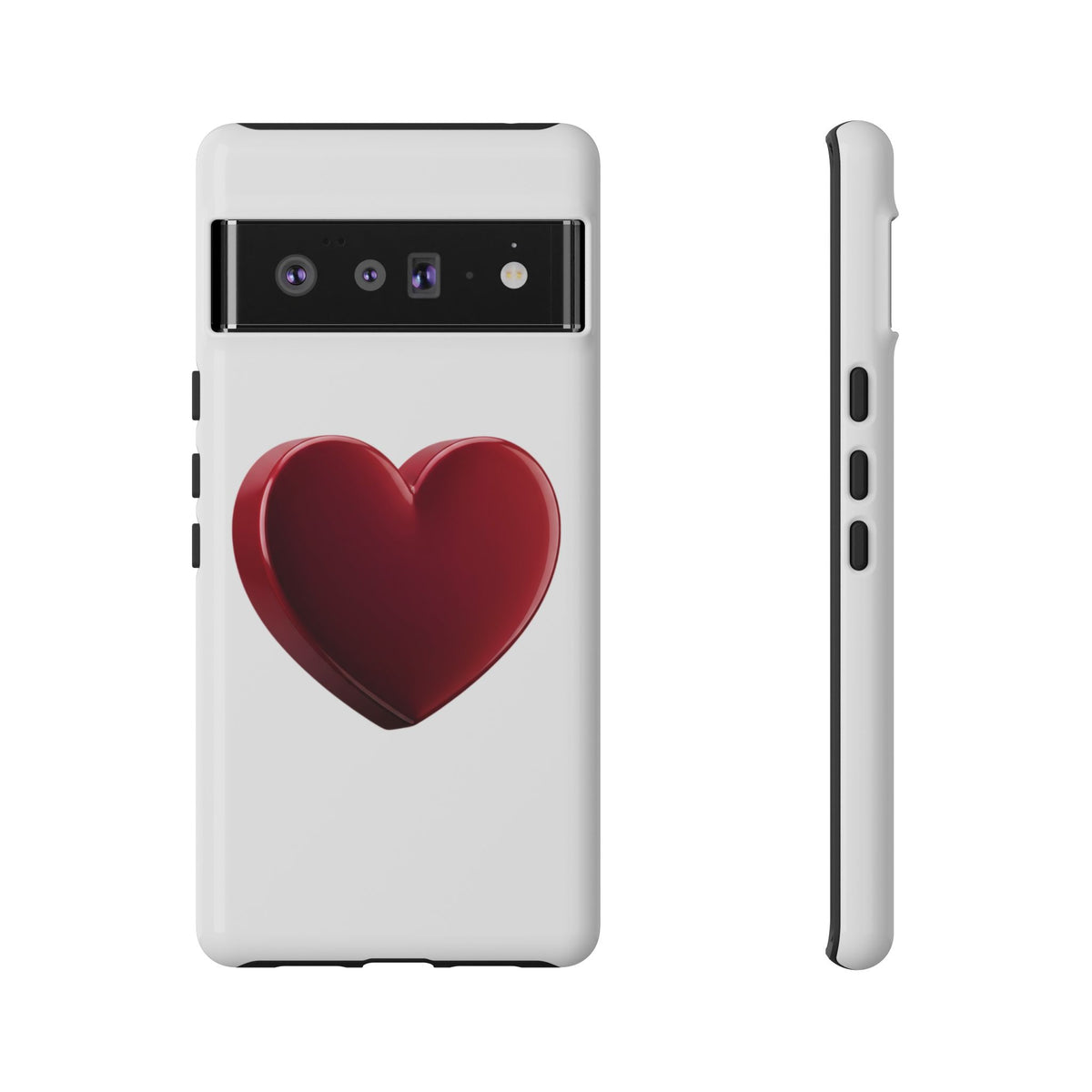 Heart Tough Phone Case - Red 3D Heart Protective Phone Case