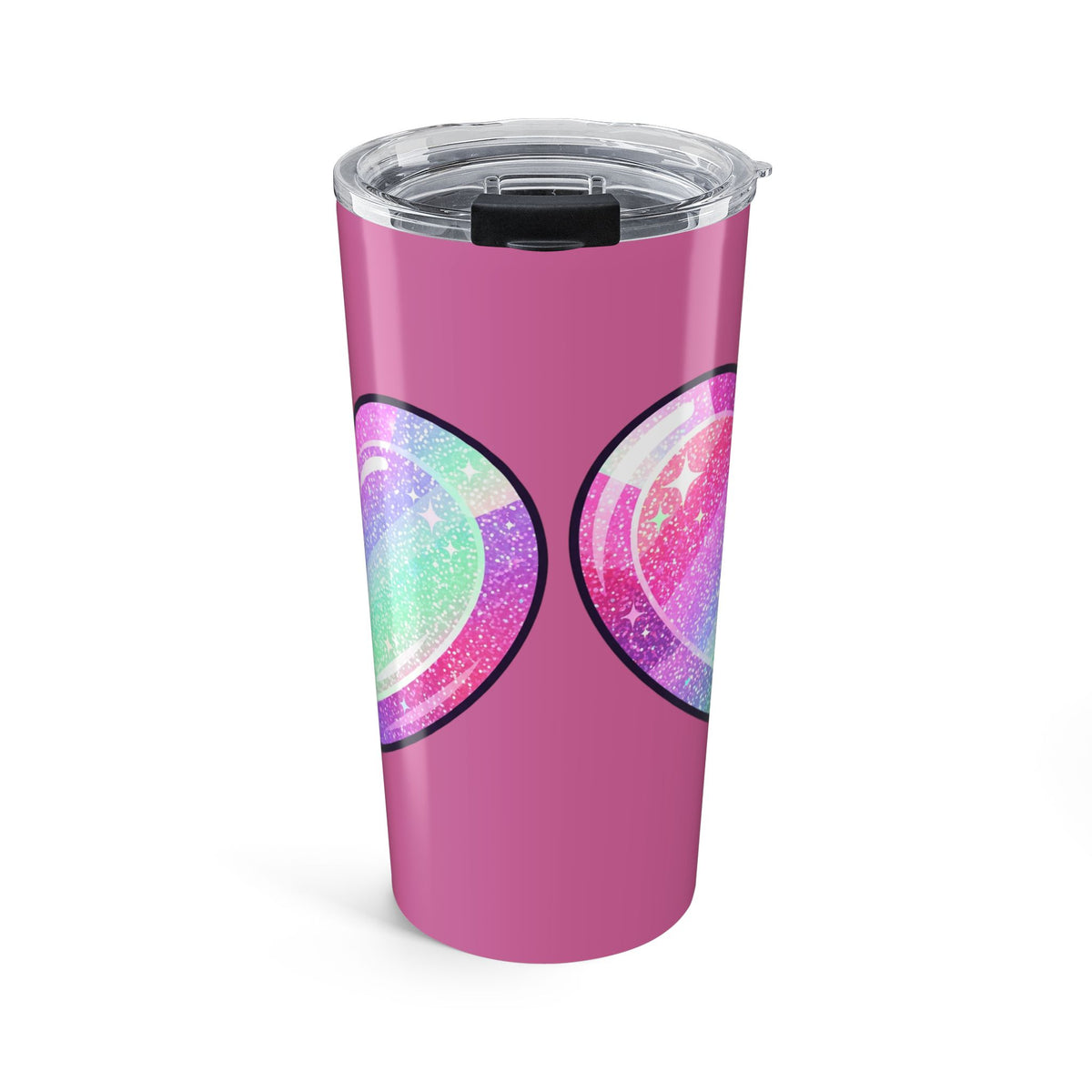 Pastel Glitter Heart Tumbler 20oz-Light Pink
