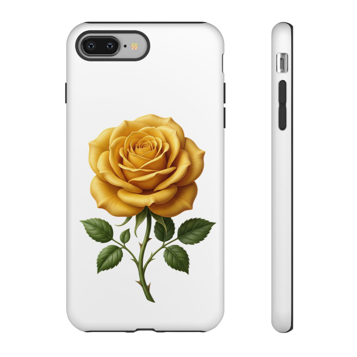 Yellow Rose Phone Case — Vintage Floral Tough Protective Cover