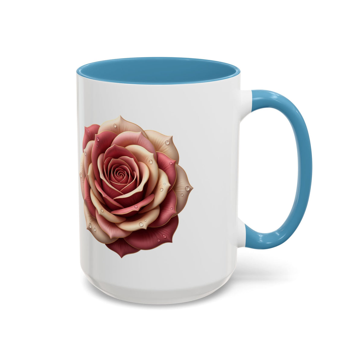 Rose Waterdrop Accent Coffee Mug — Floral 11/15oz