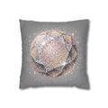 Glittery Grey Spun Polyester Square Pillowcase