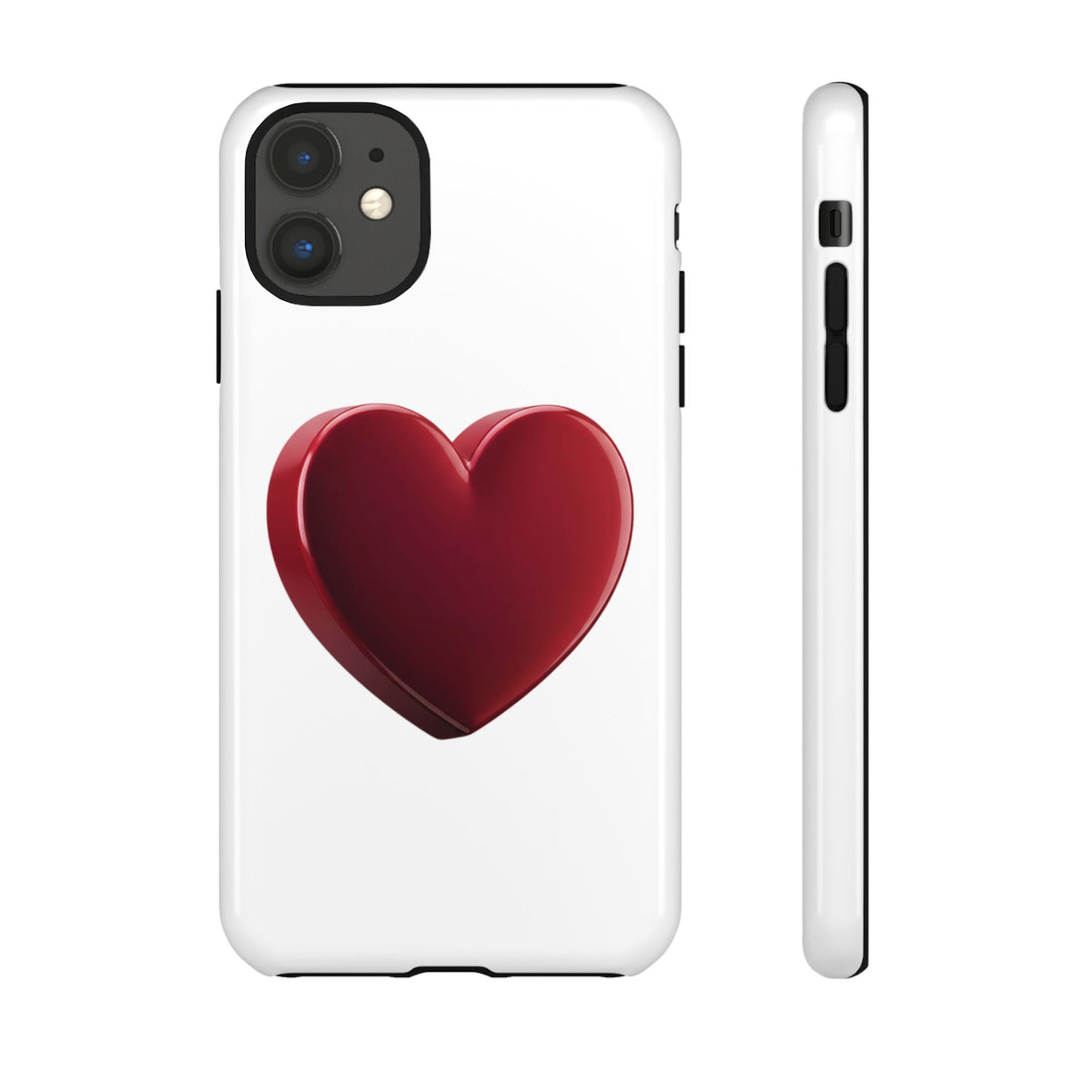 Heart Tough Phone Case - Red 3D Heart Protective Phone Case