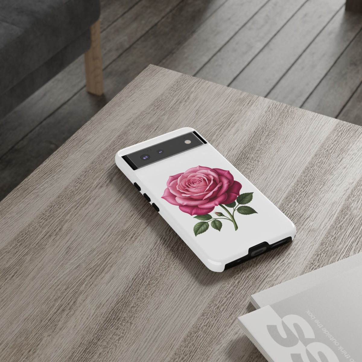 Pink Rose Tough Phone Case — Floral Protective iPhone Cover